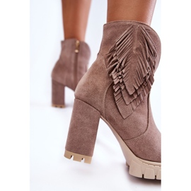 Bottes à plateforme en daim Lewski Shoes 3251 Cappucino brun 5
