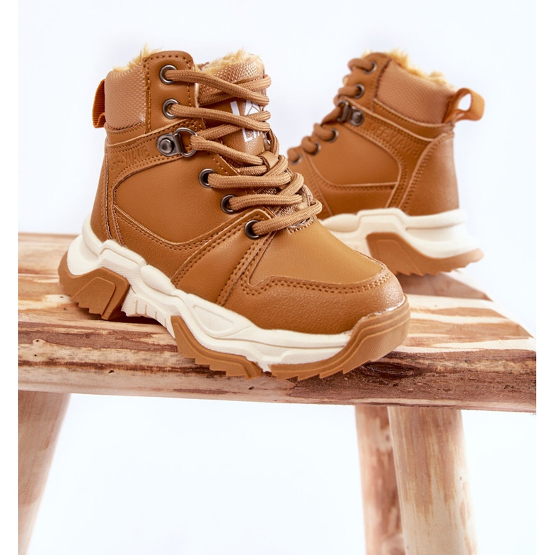 FR1 Bottes Trappeuses Chaudes Enfant Avec Fermeture Éclair Camel Marvin brun 2
