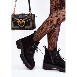 Sergio Leone Bottines Lacets Chaudes En Daim Noir Bjorg le noir 3