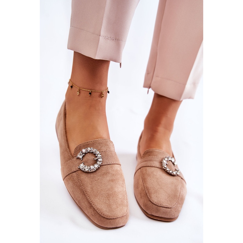 PS1 Mocassins Classiques en Daim Beige Foncé de Halla 1