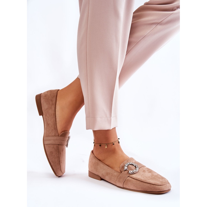 PS1 Mocassins Classiques en Daim Beige Foncé de Halla 2