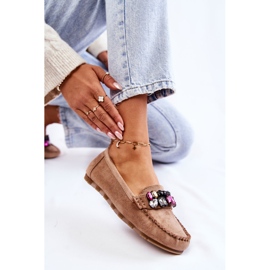 PS1 Mocassins en daim pour femmes avec décorations Janetta Beige 6