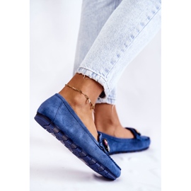 PS1 Mocassins en daim pour femmes avec ornements Janetta bleus 6