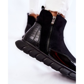 Vinceza Bottines noires en daim pour femmes le noir 3
