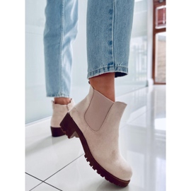 BM Chelsea boots petit talon Laine Beige Suede 1