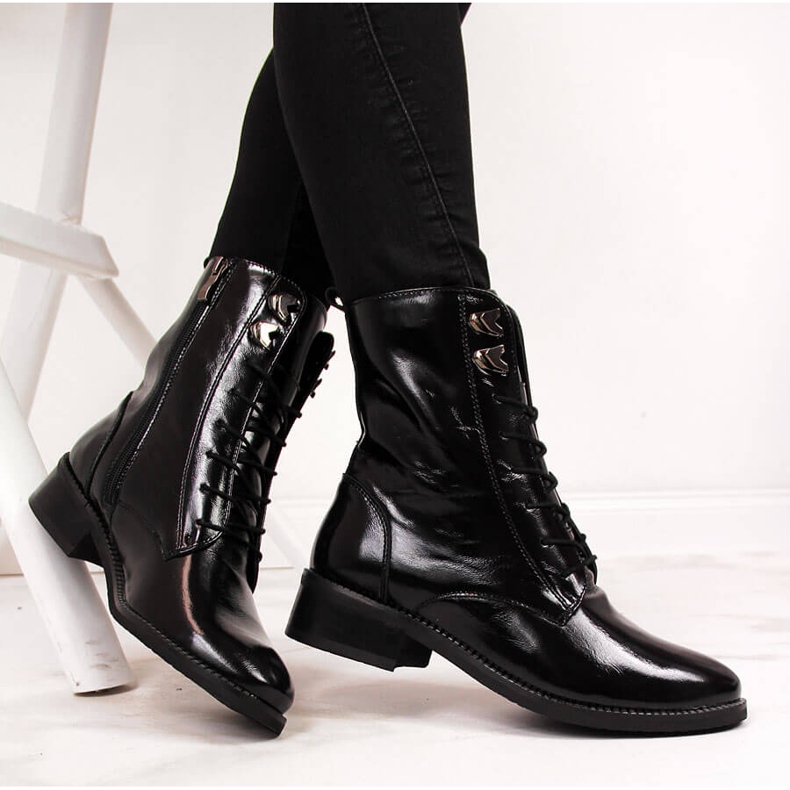 Bottines en cuir femme Dolce Pietro noires 2