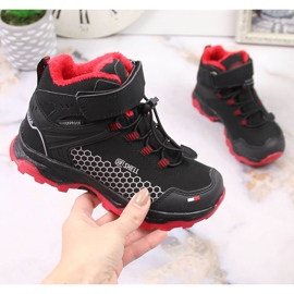 Bottes de neige imperméables pour enfants avec velcro American Club AM904B noir 2