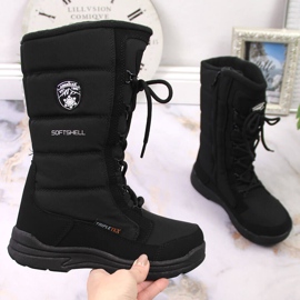 Bottes de neige hautes imperméables pour enfants American Club noires le noir 1