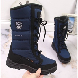 Bottes de neige imperméables pour enfants American Club bleu marine 1
