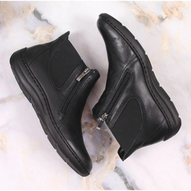 Bottes confortables en cuir pour femmes avec fermetures à glissière Łukbut isolées le noir 6