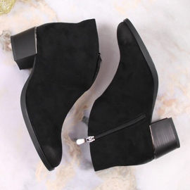 Bottines talon haut Vinceza daim noir pour femme le noir 5