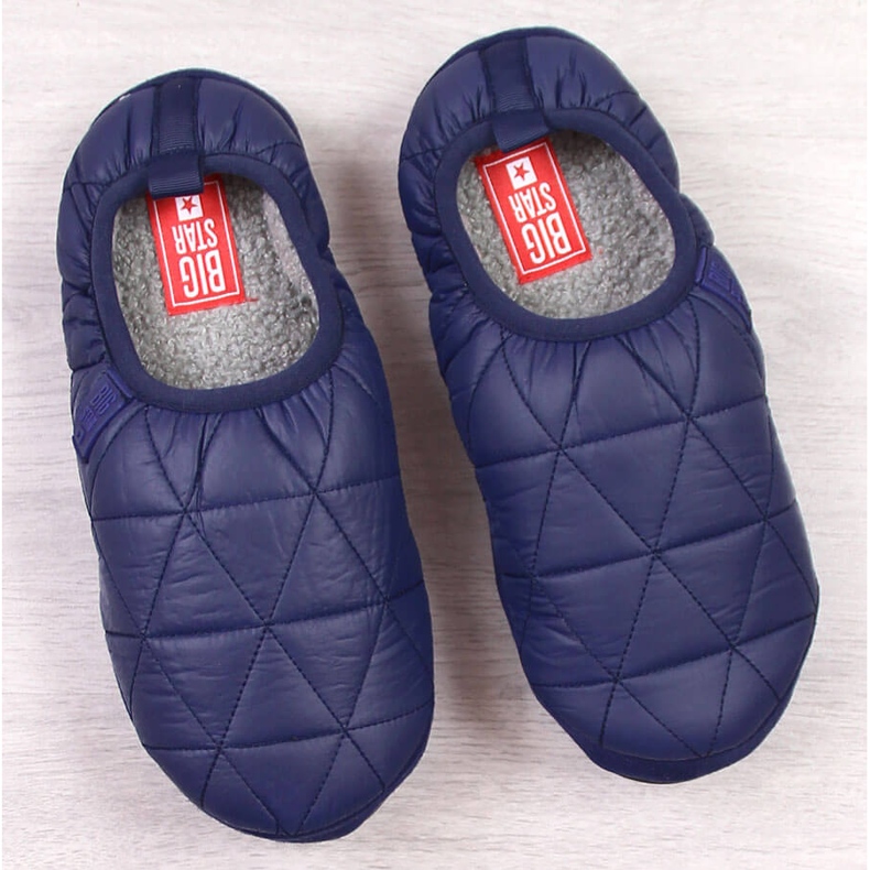 Chaussons pour hommes, isolés avec une bande élastique, bleu marine Big Star KK174364 1 Chaussons pour hommes, isolés avec une bande élastique, bleu marine Big Star KK174364 1