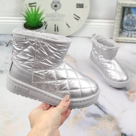 Bottes de neige à enfiler argentées, matelassées, matelassées et isolées argentées pour fille Big Star KK374241 1