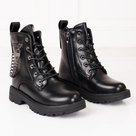 Bottes filles avec chaîne Shelovet noir 1