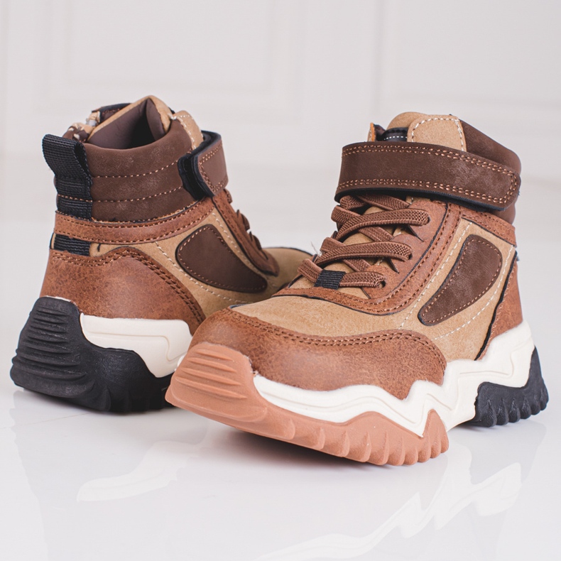 Boots garçon sur semelle épaisse Shelovet marron brun 1