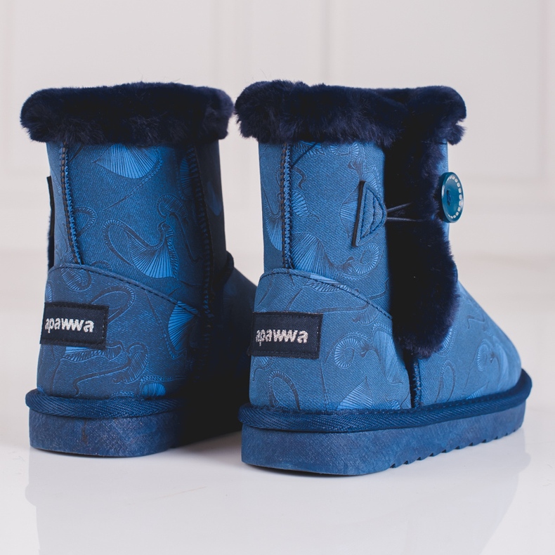 Bottes de neige bleues pour fille avec un motif Shelovet 1 Bottes de neige bleues pour fille avec un motif Shelovet 1