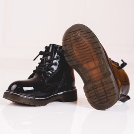 Boots fille laquées Shelovet noir 1