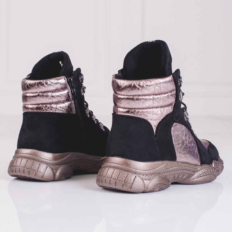 Boots fille sur semelle épaisse Shelovet noir 1