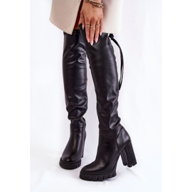 Bottes en cuir sur la plate-forme Lewski Shoes 3245 noir 1