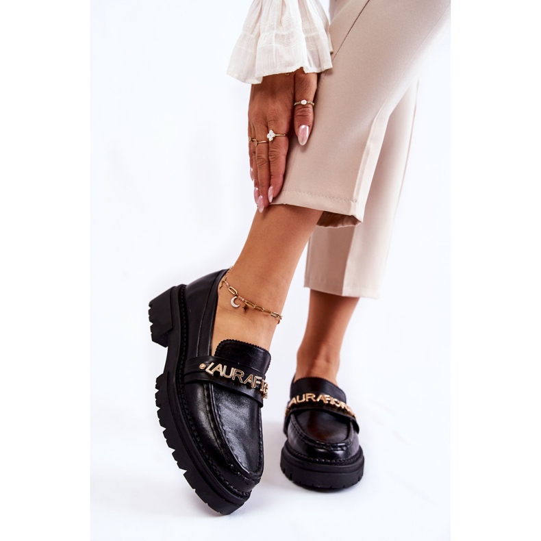 Mocassins Cuir Lettres La.Fi 210001B-PU Noir le noir 1 Mocassins Cuir Lettres La.Fi 210001B-PU Noir le noir 1
