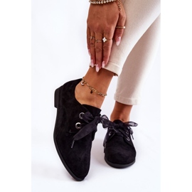 Chaussures nouées en daim pour femmes La.Fi 210014B-SU Noir 1