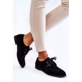 Chaussures nouées en daim pour femmes La.Fi 210014B-SU Noir 2