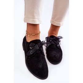 Chaussures nouées en daim pour femmes La.Fi 210014B-SU Noir le noir 5