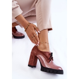 PA2 Bottes en daim et laquées à la mode sur la plate-forme carisa rose 1