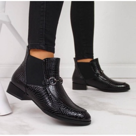 Bottine Chelsea laquée Filippo W PAW269 noir 2