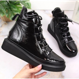 Bottes isolées en cuir laqué Artiker W HBH36 le noir 1