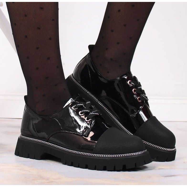 Chaussures en cuir laqué Artiker W HBH37 noir 2