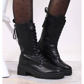 Bottes isolées en cuir Artiker W HBH38A noir 2