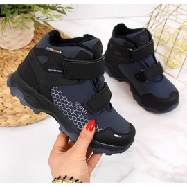 Bottes de neige imperméables Velcro American Club Jr AM851B bleu 1