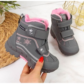 Bottes de neige imperméables Velcro American Club Jr AM852B gris 1