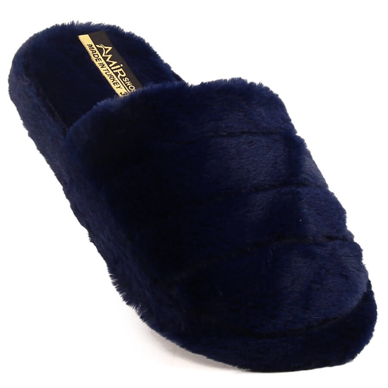 T.Sokolski Chaussons de maison en peluche bleu marine pour femme T. Sokolski 1