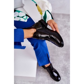 S.Barski Bottines vernies avec décoration, noir 1