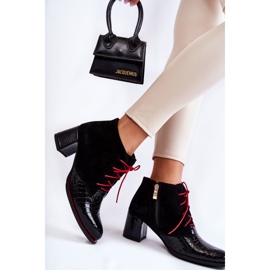 PA2 Bottes pour femmes à talon bas Noir Ebba 2