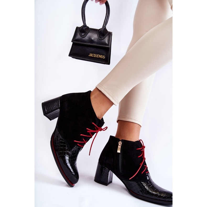 PA2 Bottes pour femmes à talon bas Noir Ebba 2