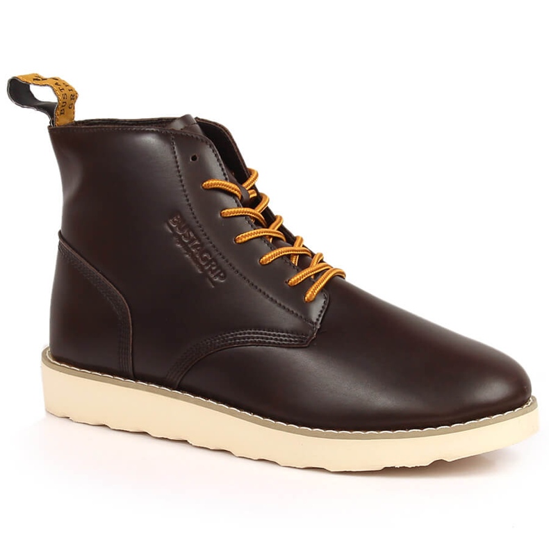 Chaussures en cuir pour hommes hautes marron Buster Bustagrip brun 1