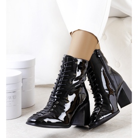 Bottines noires vernies Belisa 1