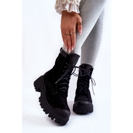 PL5 Bottes chaudes noires en daim classiques Caima le noir 2