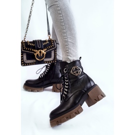 PL5 Bottes chaudes Raynes en cuir noir avec fermeture éclair le noir 4