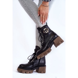 PL5 Bottes chaudes Raynes en cuir noir avec fermeture éclair le noir 3
