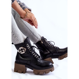 PL5 Bottes chaudes Raynes en cuir noir avec fermeture éclair le noir 7