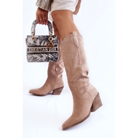 FB2 Santiags Femme Daim Beige Alaina 3