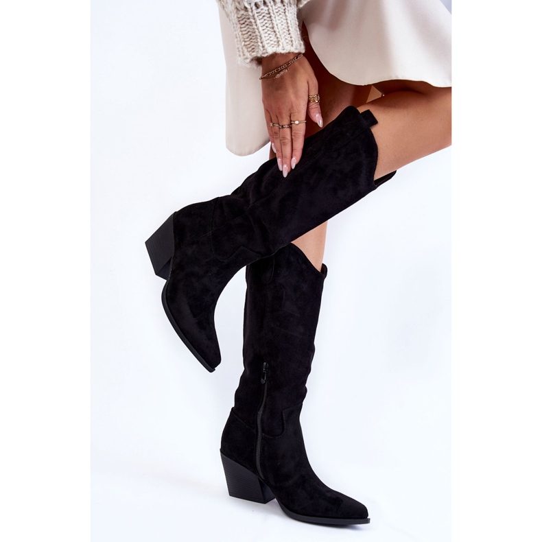 FB2 Bottes en daim pour femmes Noir Alaina le noir 1
