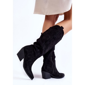 FB2 Bottes en daim pour femmes Noir Alaina le noir 4