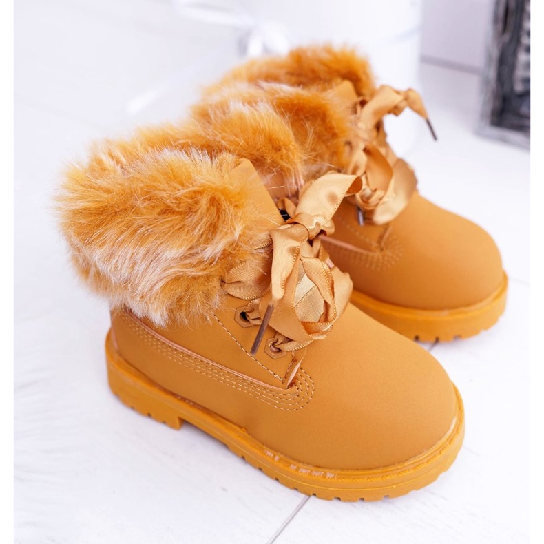 Bottes Trappeurs Enfant Chauffées Avec Fourrure Camel Tesoro brun 1