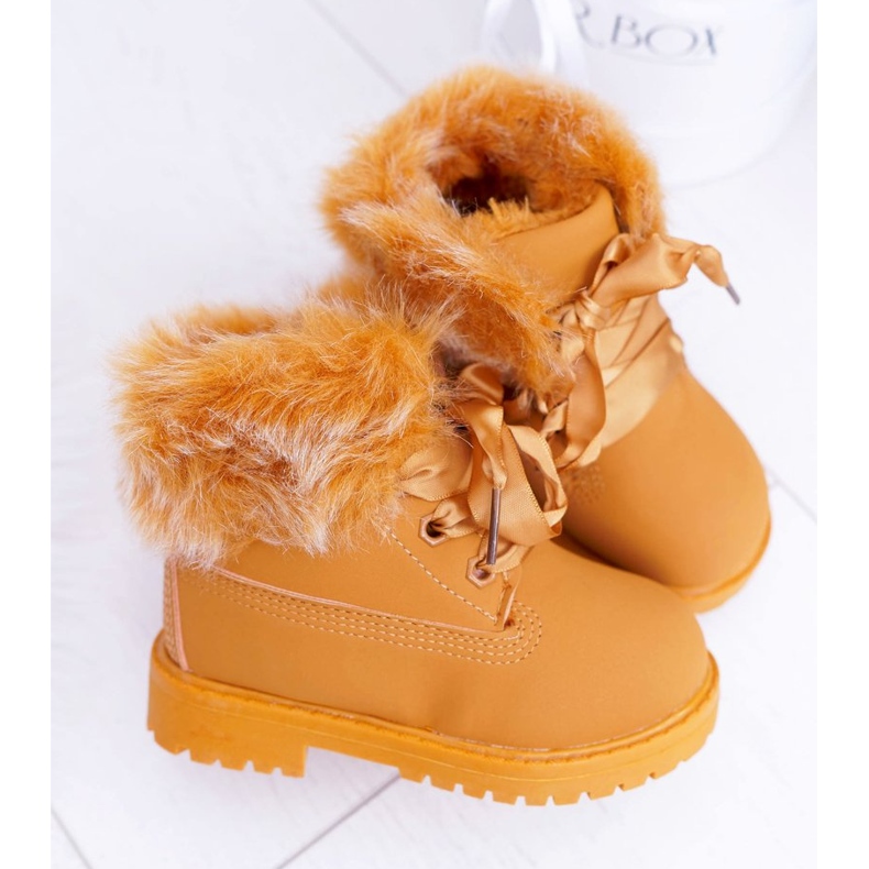 Bottes Trappeurs Enfant Chauffées Avec Fourrure Camel Tesoro brun 2