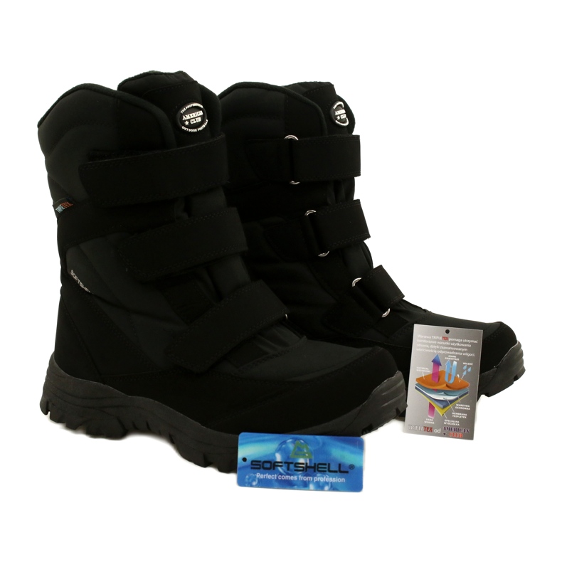 American Club Bottes Softshell Chauffantes Avec Velcro SN06/22 Noir le noir 4
